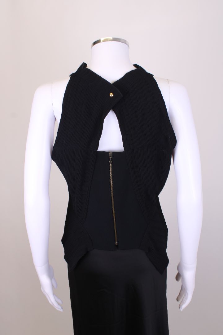 Roland Mouret S/S Pleated Top Black 14