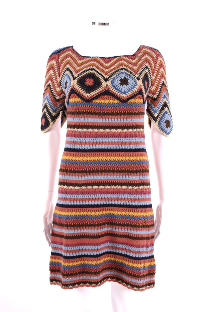 See By Chloe S/S Crochet Dress Brown/ Blue M – Elite Preloved