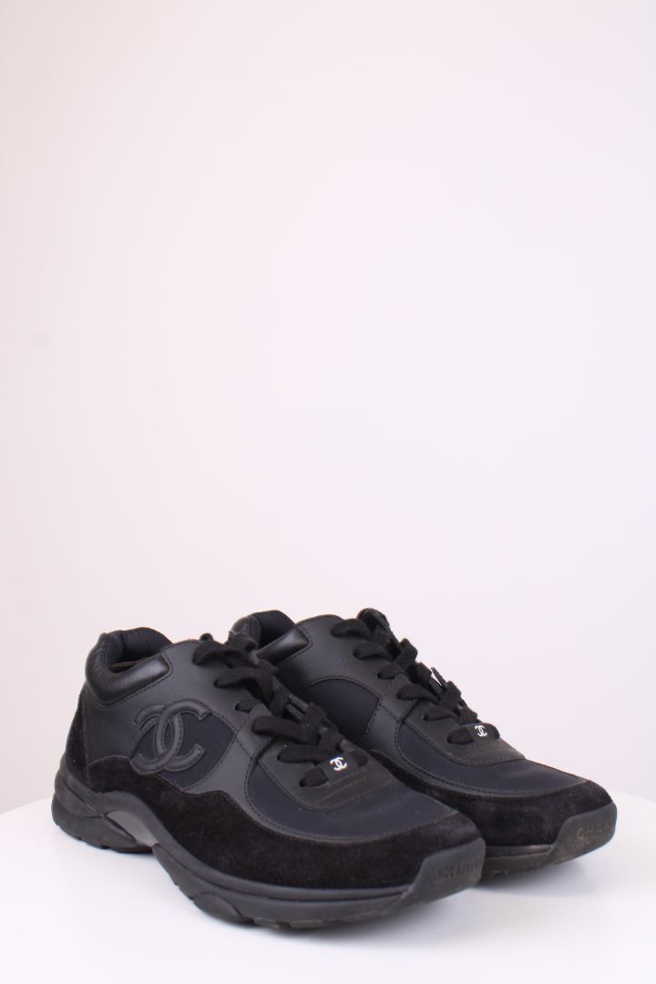 Chanel CC Suede Trainers Black 39.5