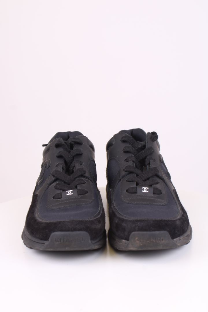 Chanel CC Suede Trainers Black 39.5