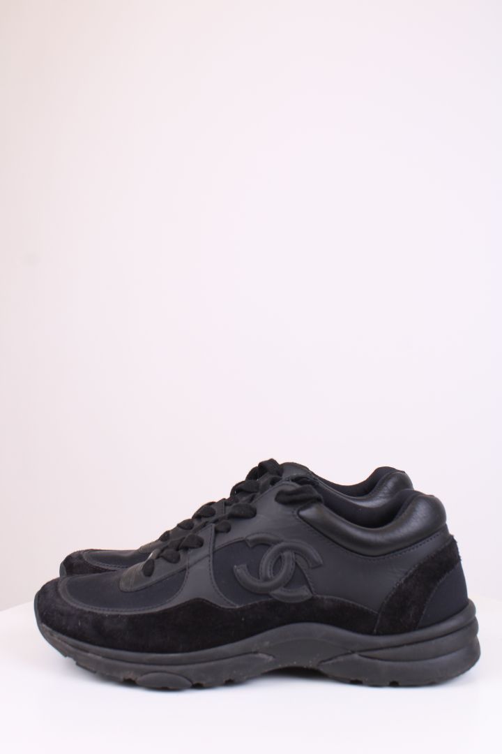 Chanel CC Suede Trainers Black 39.5