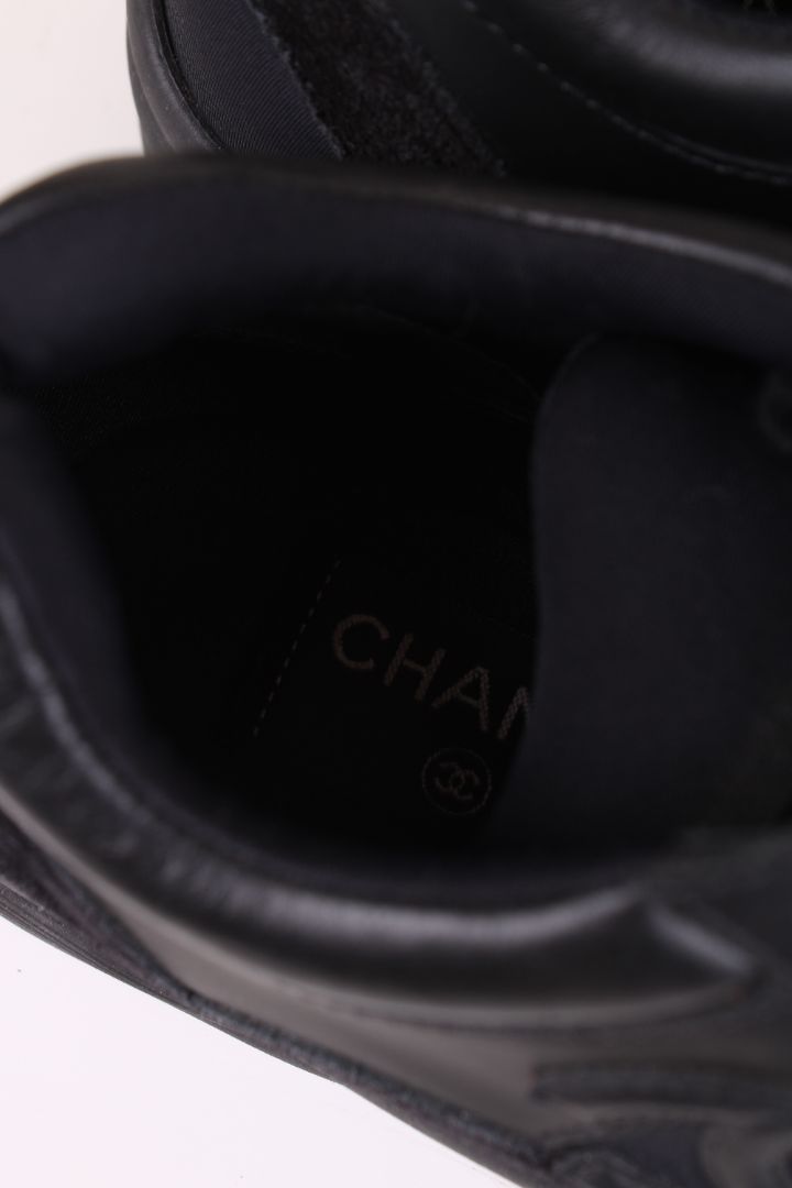 Chanel CC Suede Trainers Black 39.5