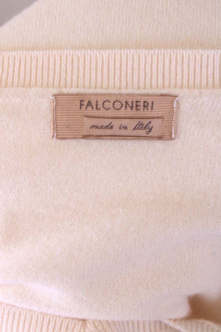 Falconeri L/S V Neck Cashmere Jumper Cream M