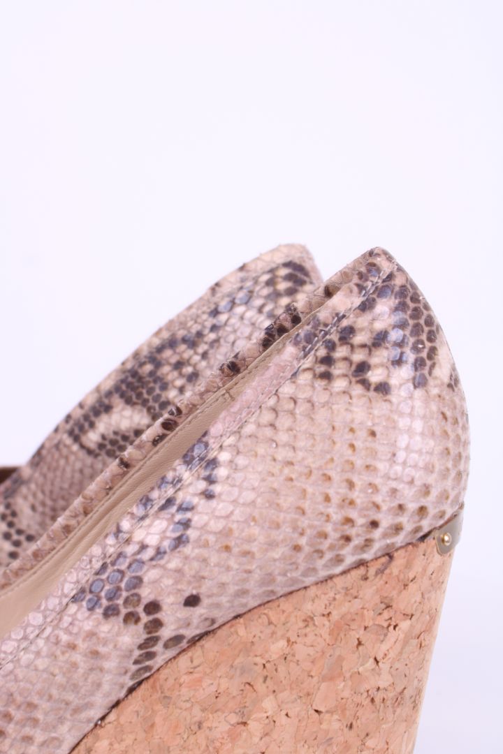 Jimmy Choo Snake print open toe wedges Snake Print 39
