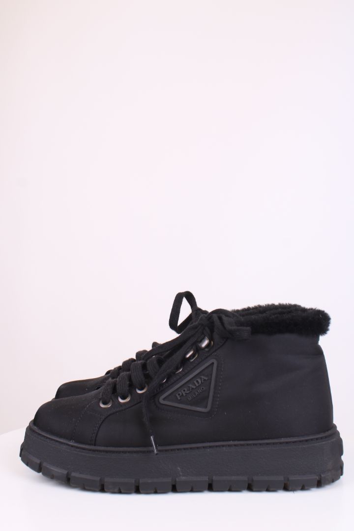 Prada Shearling Lined Trainers Black 40