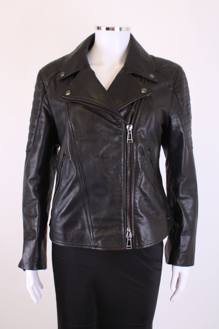 Belstaff Leather Biker Jacket Black M