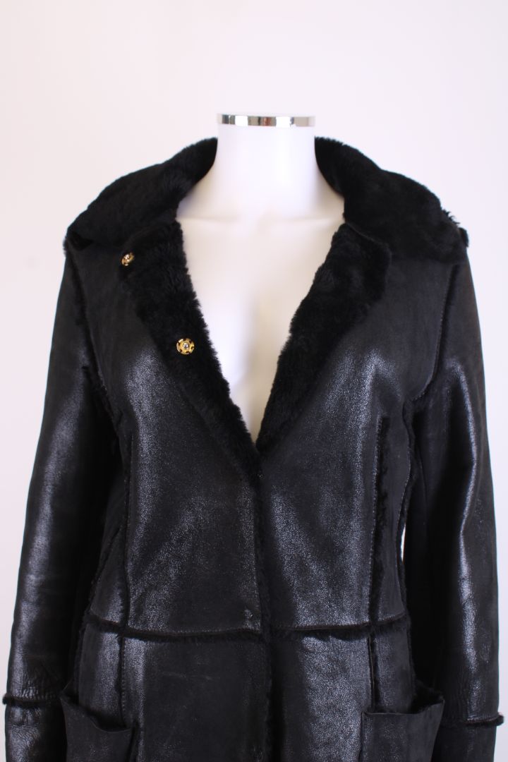 Dolce & Gabbana Shearling Coat Black S