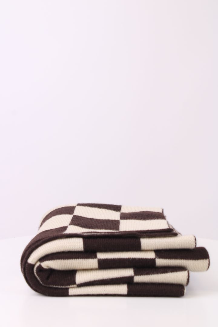 Fendi FF Logo Check Scarf Cream/ Brown