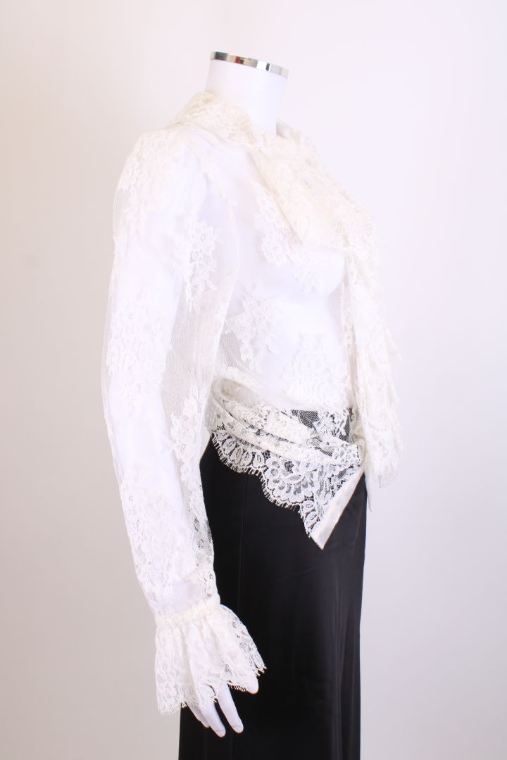 Zimmermann L/S Lace Blouse White M