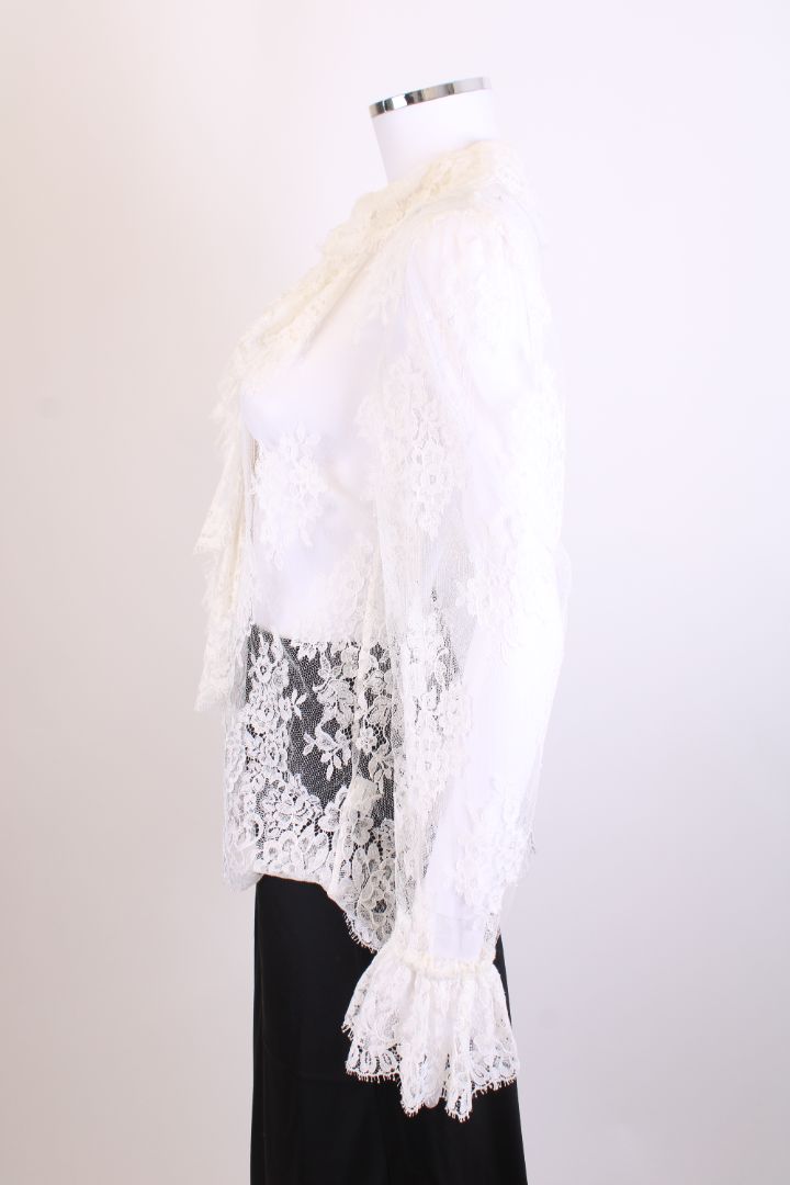 Zimmermann L/S Lace Blouse White M
