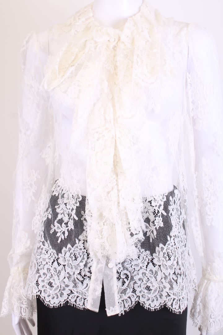 Zimmermann L/S Lace Blouse White M