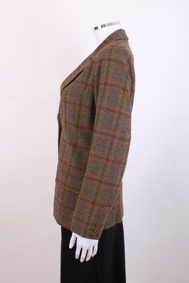 Mulberry Tweed Check Jacket Khaki/ Rust 10