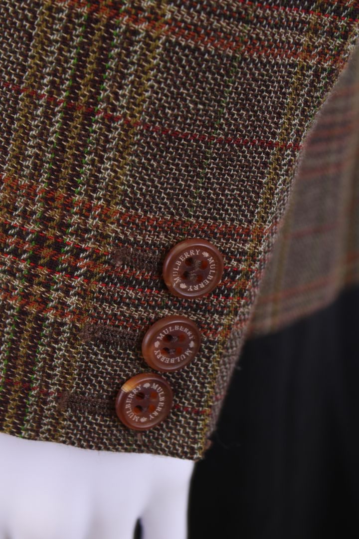 Mulberry Tweed Check Jacket Khaki/ Rust 10