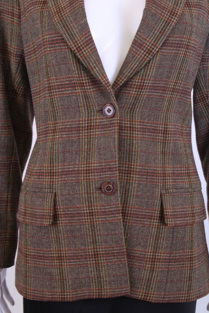 Mulberry Tweed Check Jacket Khaki/ Rust 10