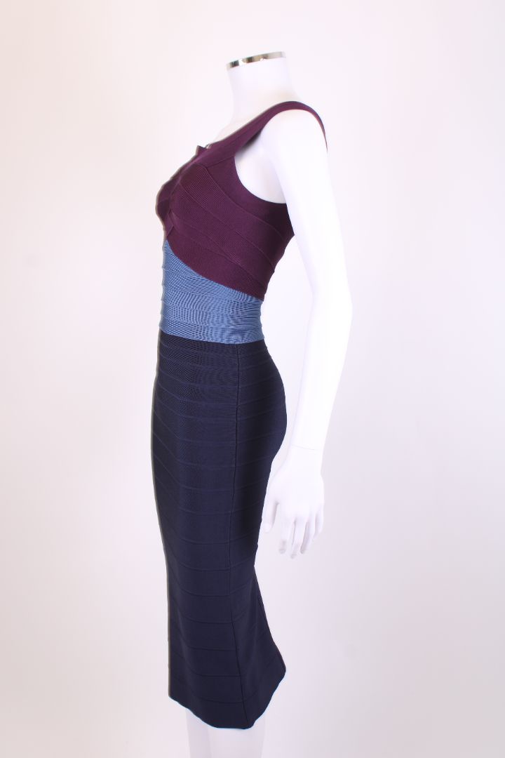 Herve Leger S/S Bandage Dress Plum/ Navy S