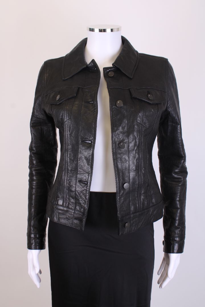 J Brand Leather Jacket Black XS