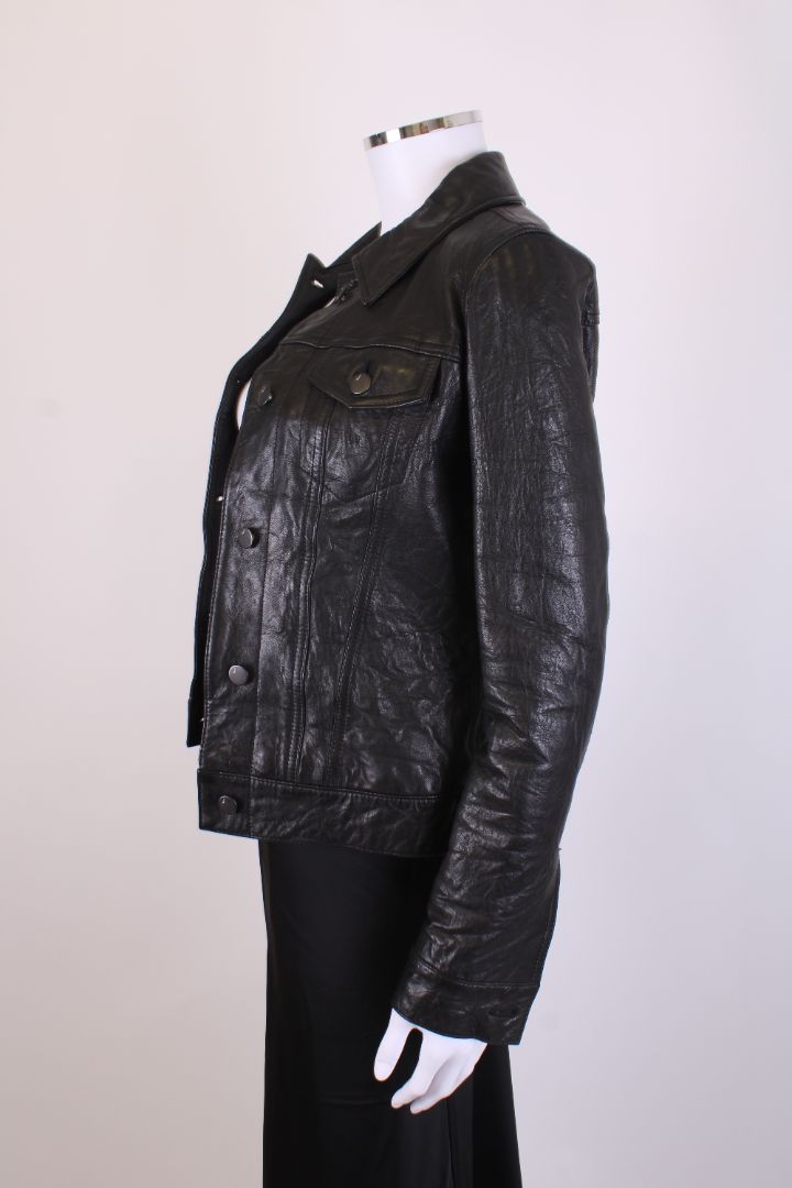 J Brand Leather Jacket Black XS