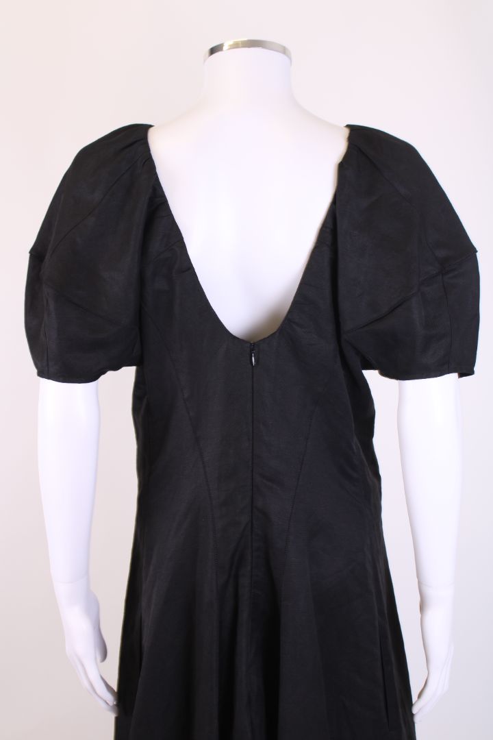 Celine S/S Puff Sleeve Dress Black M