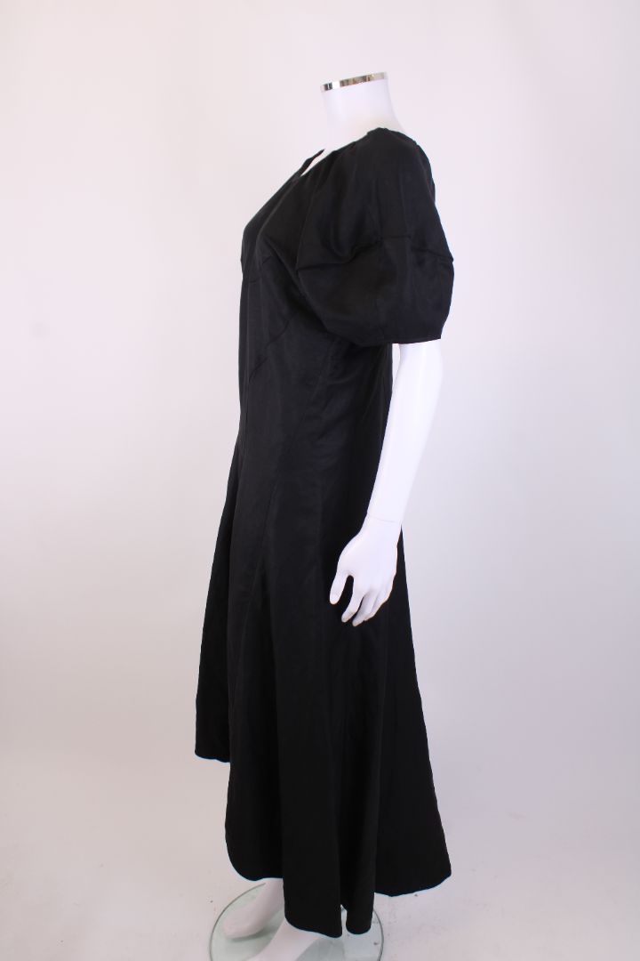 Celine S/S Puff Sleeve Dress Black M
