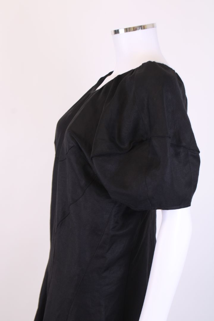 Celine S/S Puff Sleeve Dress Black M