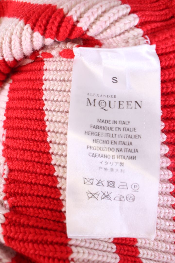 Alexander McQueen Peplum Ribbed Cardigan Multi Coloured S