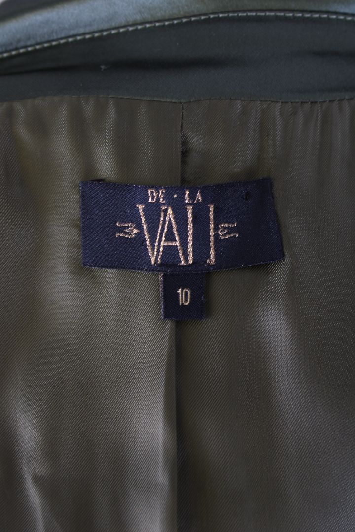 DE LA VALI Belted Blazer Jacket Green 10