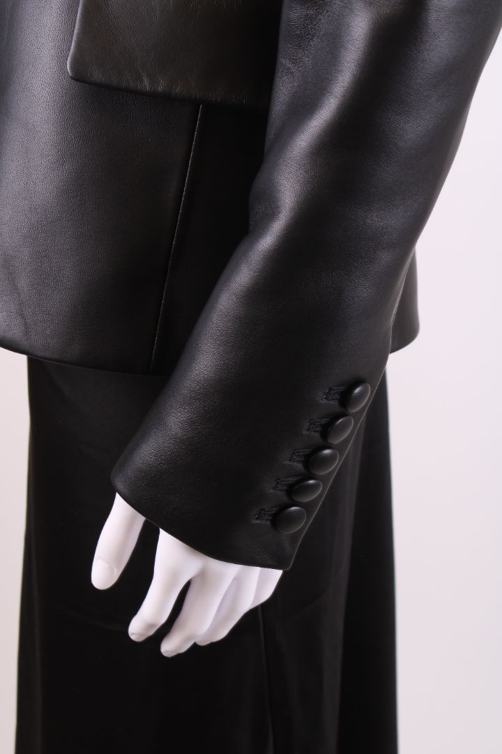 Balmain Leather Blazer Jacket Black 6