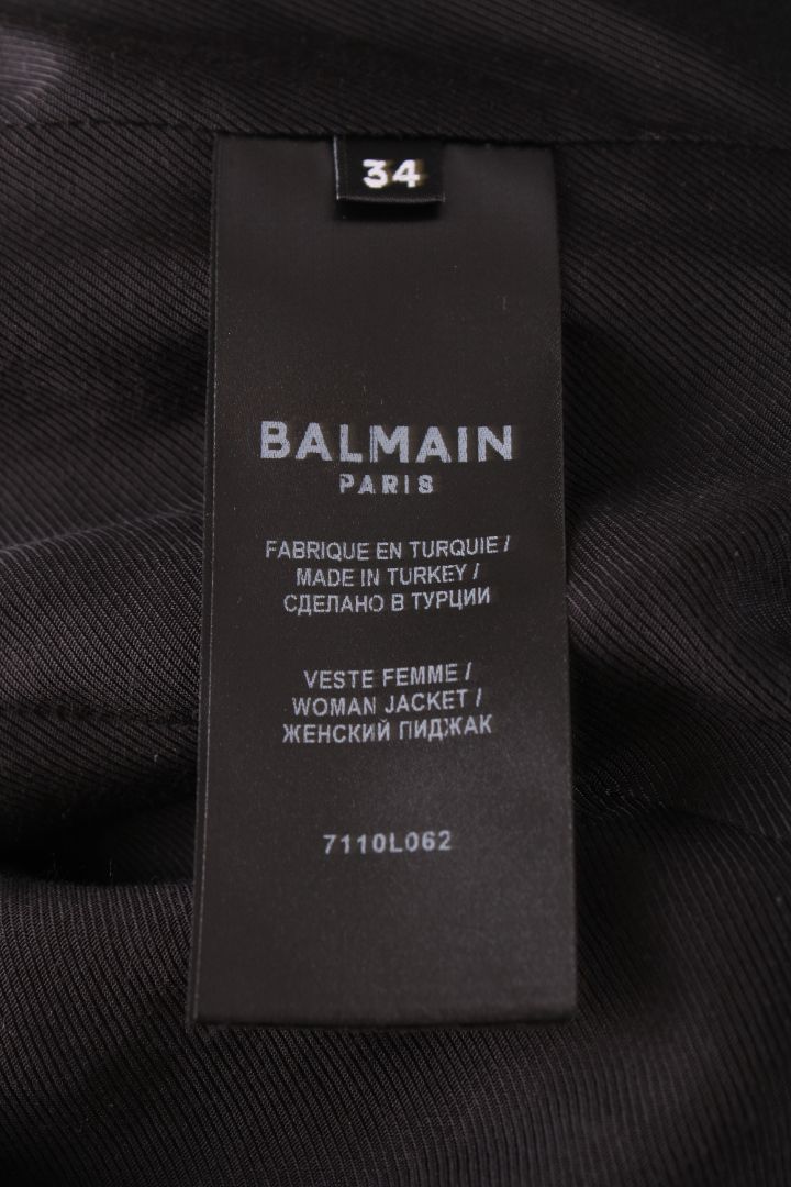 Balmain Leather Blazer Jacket Black 6