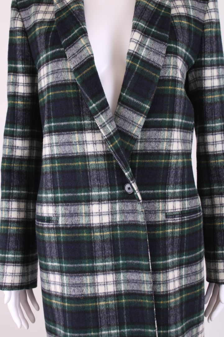 Claudie Pierlot Check Coat Green/ Navy 10