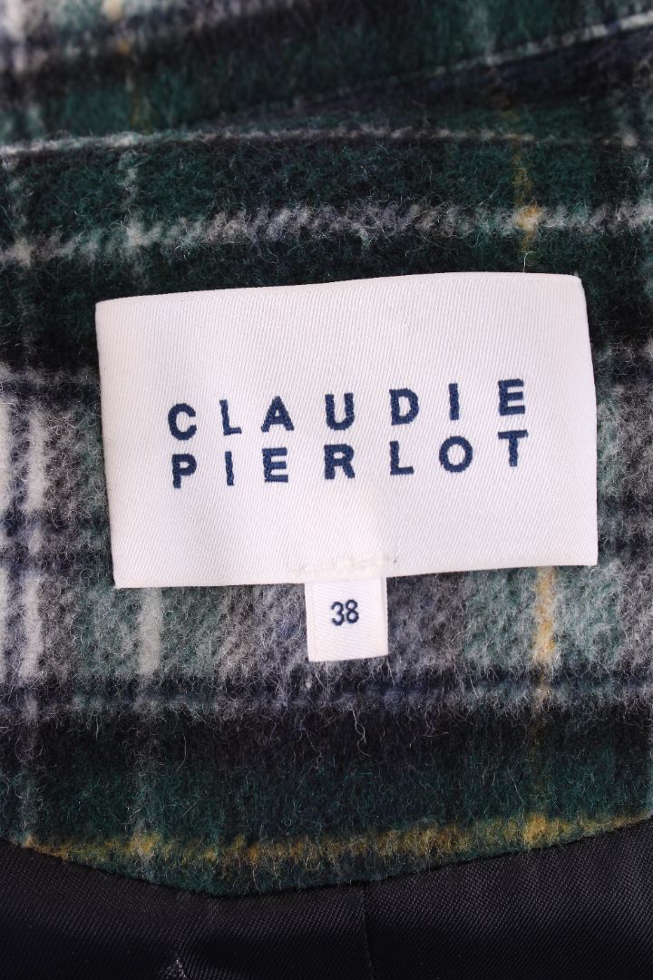 Claudie Pierlot Check Coat Green/ Navy 10