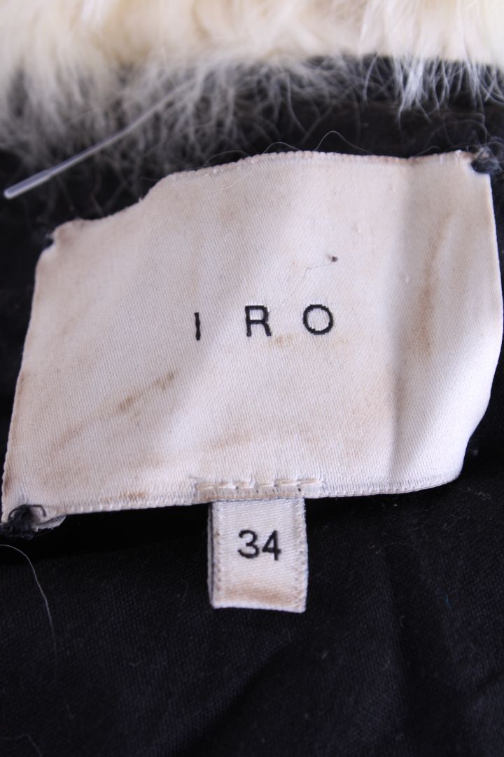 Iro Shearling Collar Jacket Black/ Cream 6