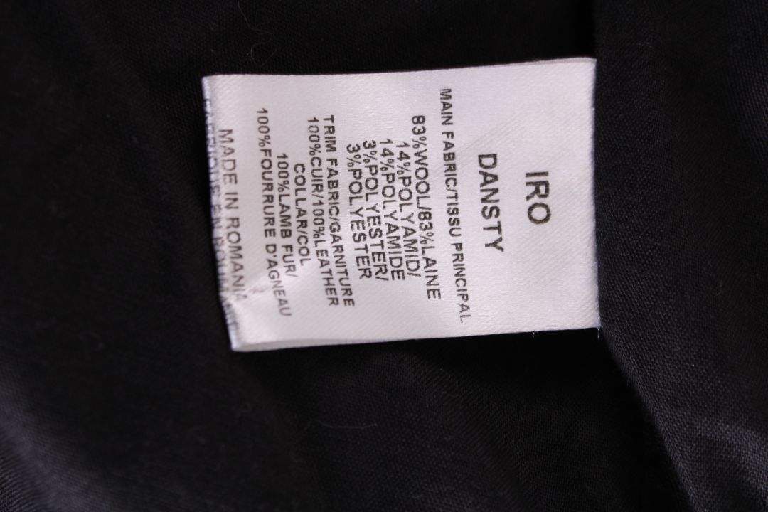 Iro Shearling Collar Jacket Black/ Cream 6
