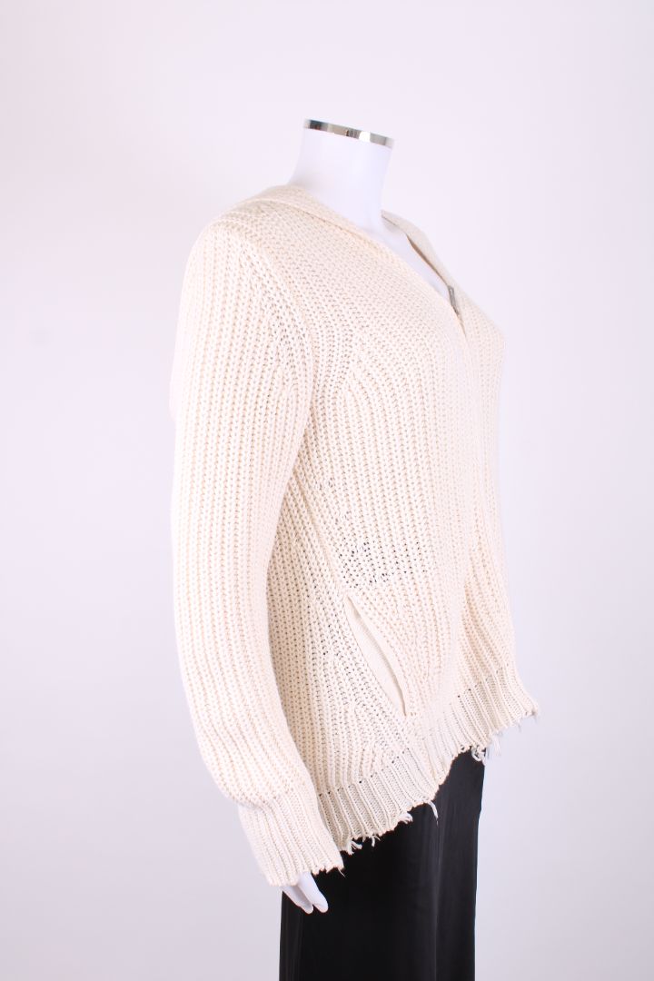 Zadig & Voltaire Knit Zip Hoodie cream XS