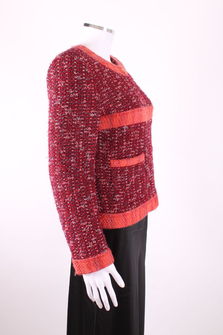 Chanel 2017 Tweed Jacket Red/ Orange 12