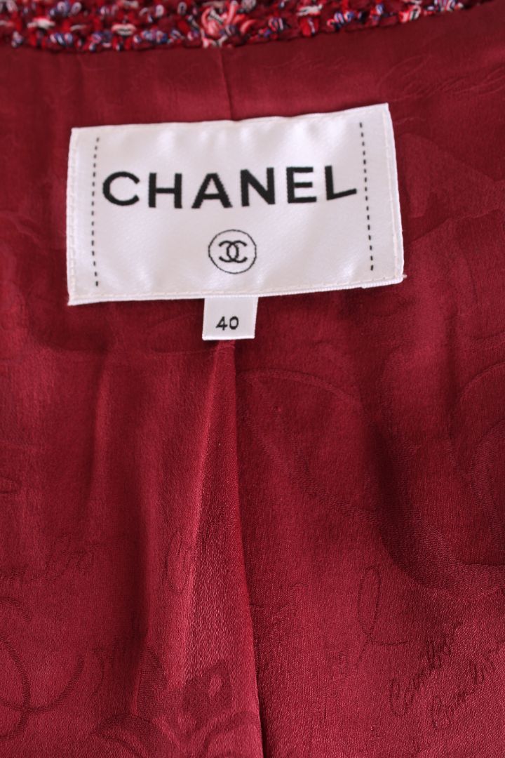 Chanel 2017 Tweed Jacket Red/ Orange 12