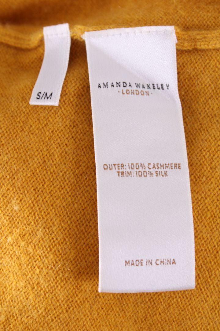 Amanda Wakeley L/S V Neck Jumper Mustard M