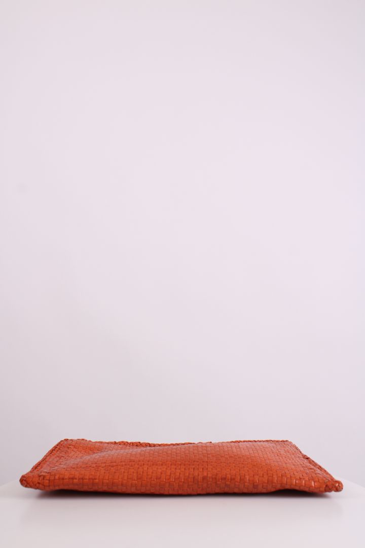 Prada Woven Clutch Orange
