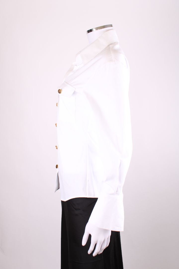 Balmain L/S Logo Button Shirt White 6