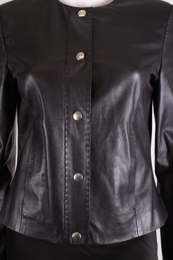 Cerruti 1881 Leather Jacket Black 10