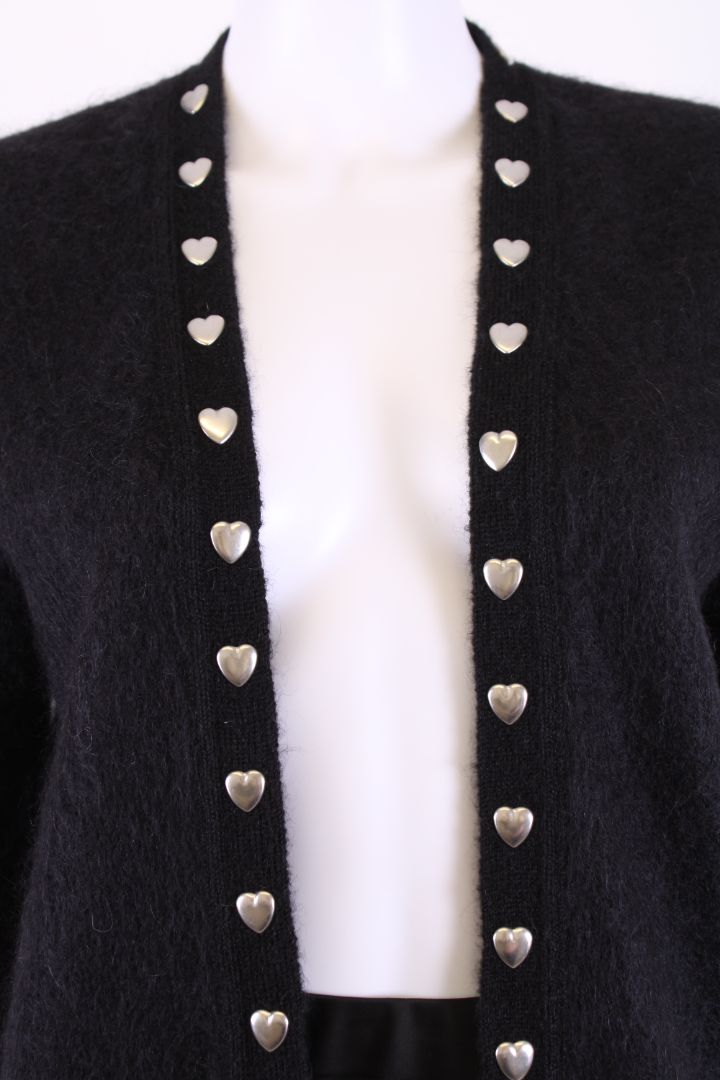 Saint Laurent Heart Trim Cardigan Black XS