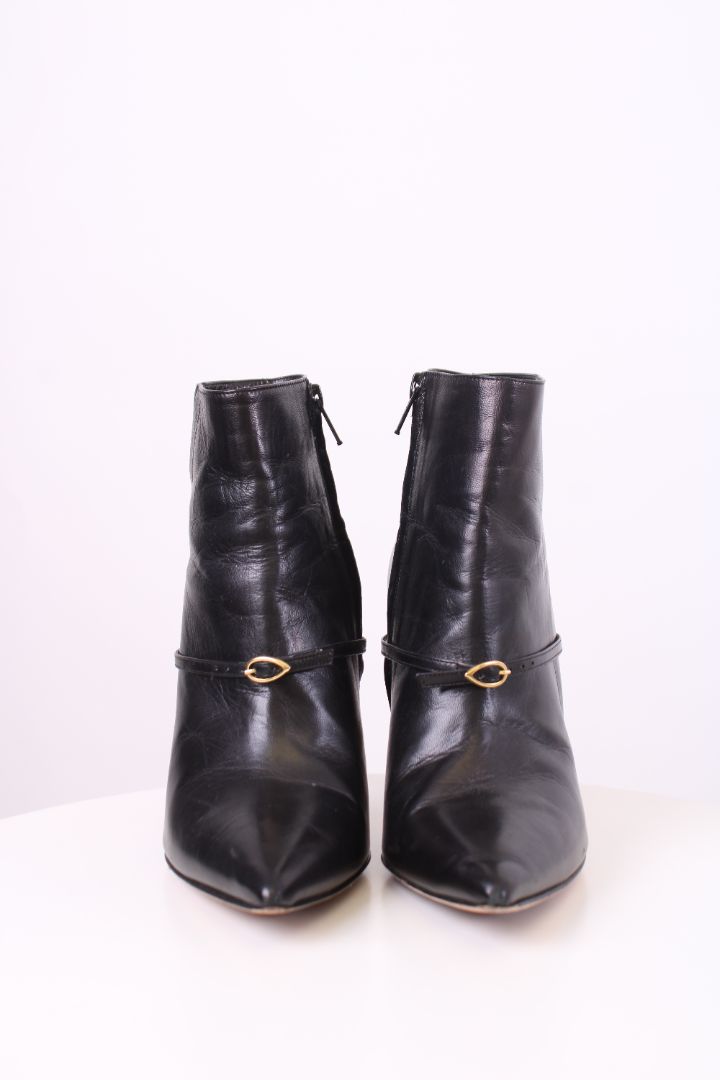 Jennifer Chamandi Strap Pointed Ankle Boots Black 38.5