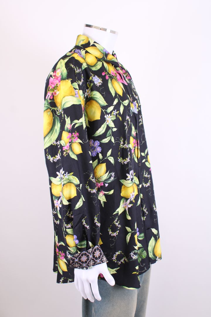 Hotel Franks X Camilla L/S Lemon Print Shirt Black/ Yellow L
