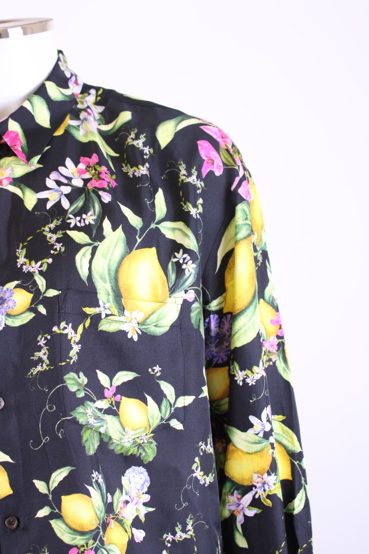 Hotel Franks X Camilla L/S Lemon Print Shirt Black/ Yellow L