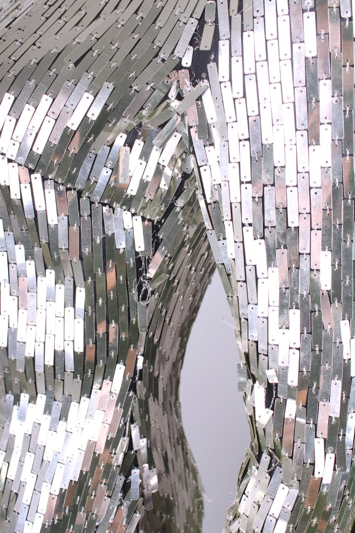 Off-White Silver Sequin One Shoulder Dress Silver XS