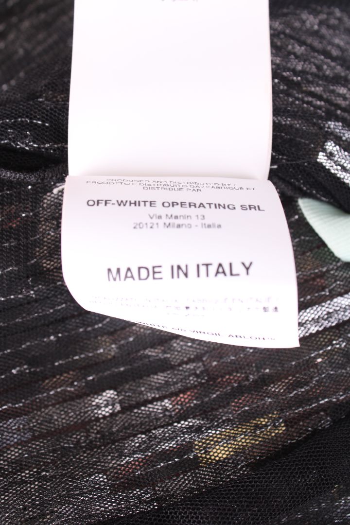 Off-White Silver Sequin One Shoulder Dress Silver XS