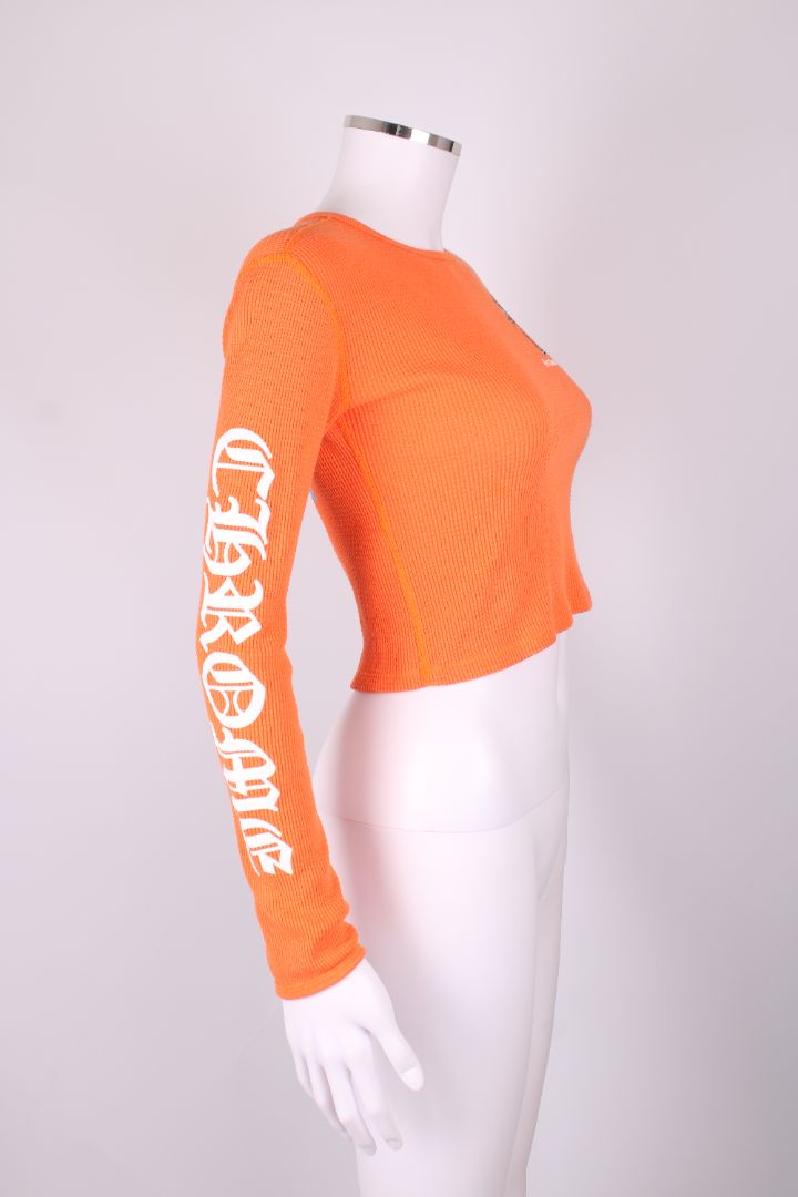 Chrome HEARTS Long Sleeve crop top Orange XS