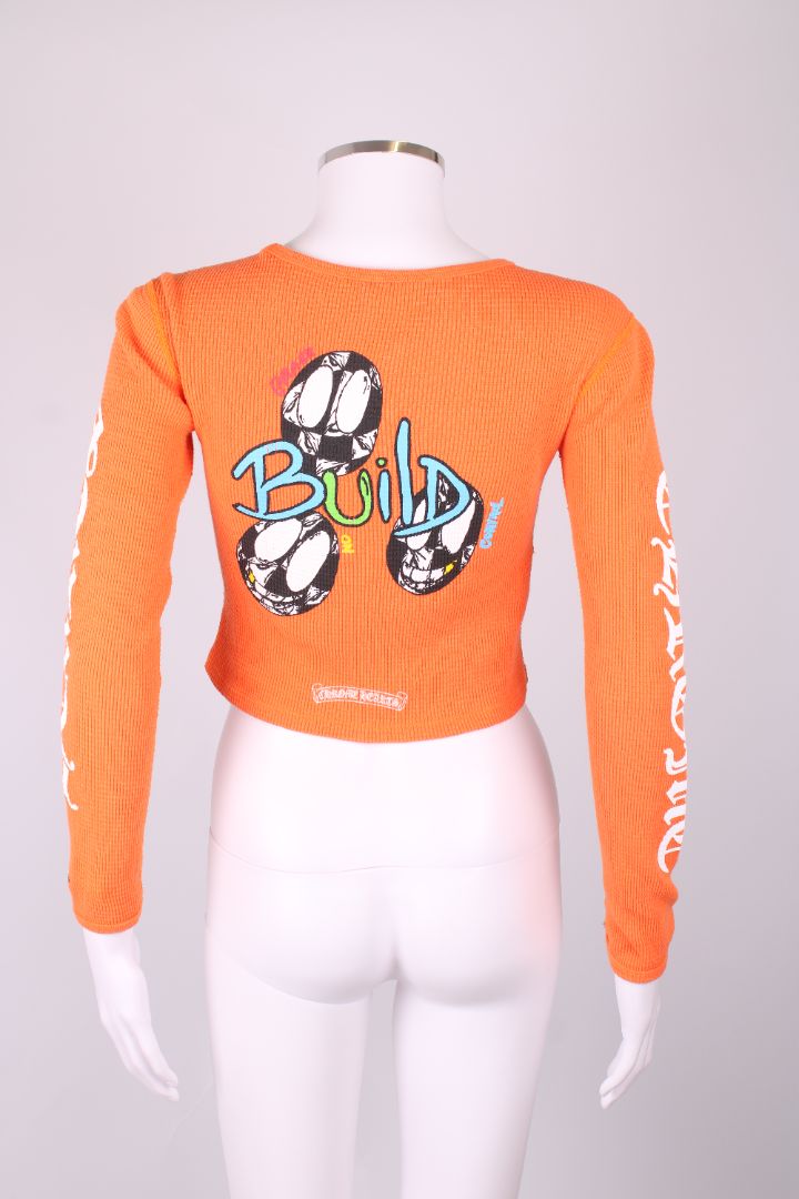 Chrome HEARTS Long Sleeve crop top Orange XS