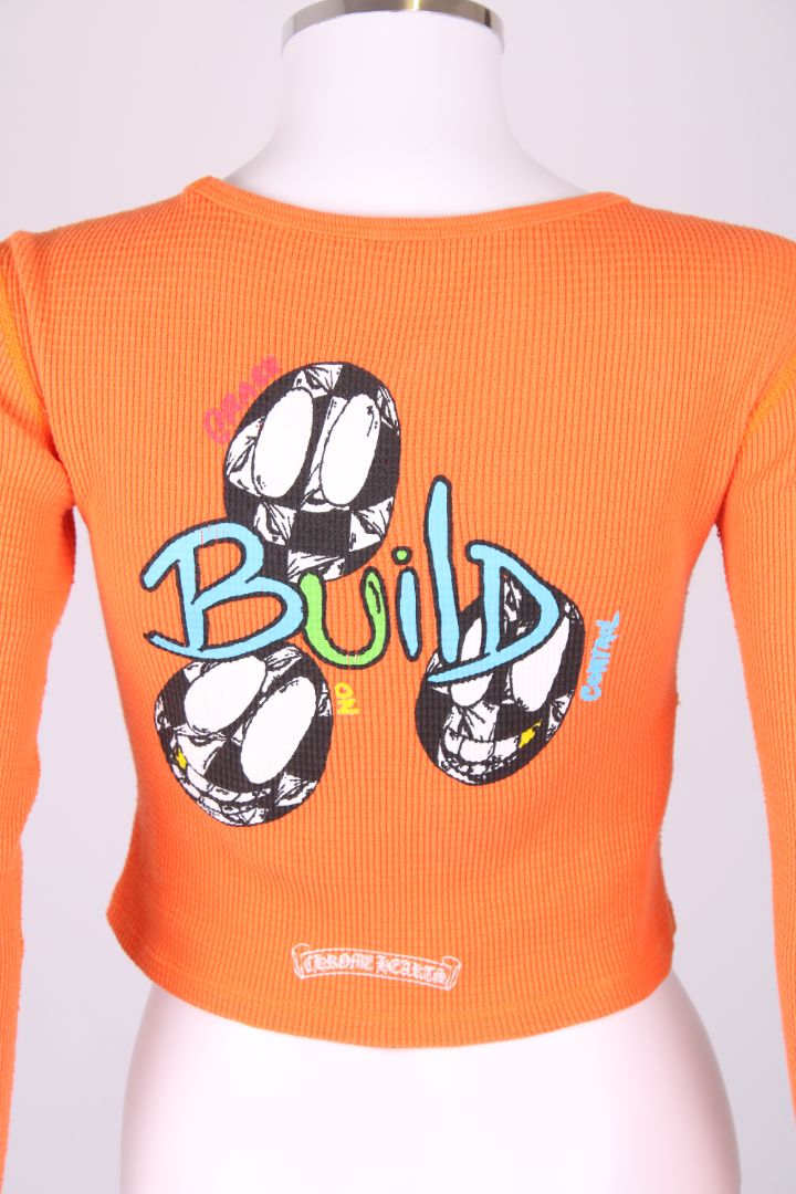 Chrome HEARTS Long Sleeve crop top Orange XS