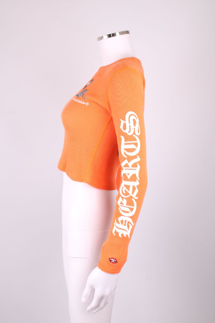 Chrome HEARTS Long Sleeve crop top Orange XS