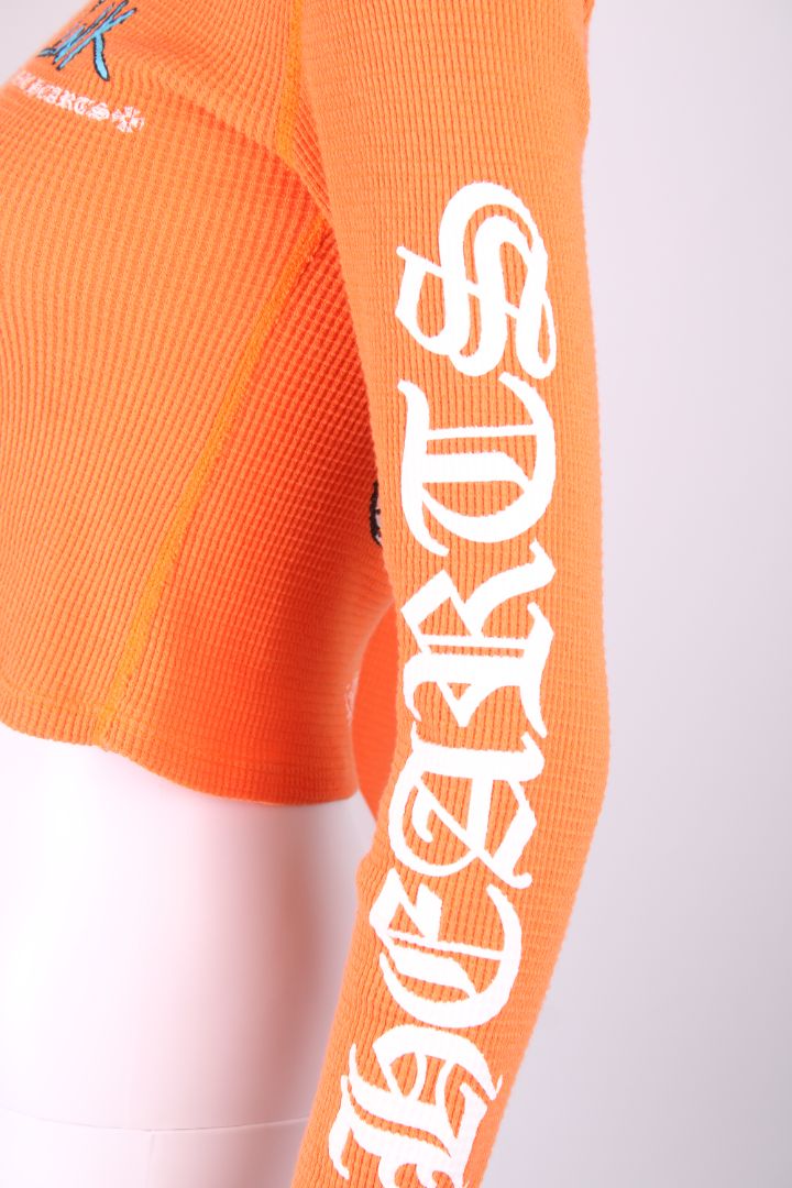 Chrome HEARTS Long Sleeve crop top Orange XS